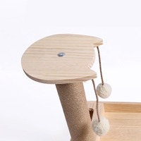 Rascador para Gatos de Madera Maciza con Poste de Sisal, Percha, Bola Colgante, Túnel Oculto y Juguete de Madera para Afilar Garras, Venta al por Mayor