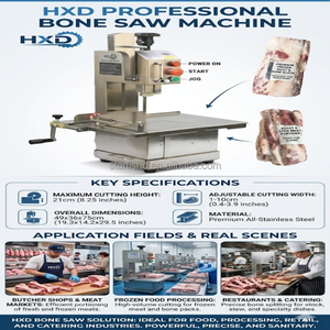 Scie à os tout inox la plus vendue, hauteur de coupe max. 21 cm, largeur réglable de 1 à 10 cm pour la découpe de <span class=keywords><strong>viande</strong></span> et d'os congelés - Product Image 6