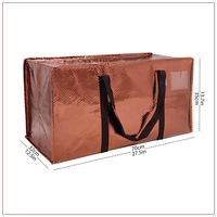 2PCS Tas Pindahan Lipat Ekstra Besar Warna Coklat 60L, Dapat Didaur Ulang, Hemat Tempat, Dilengkapi Ritsleting dan Pegangan, Kain Kompresi, Kapasitas 12kg