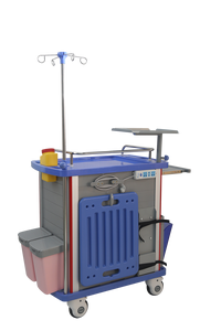 Chariot médical d'urgence en acier inoxydable au design moderne, mobilier hospitalier, chariot mobile, <span class=keywords><strong>table</strong></span> mobile pour les urgences - Product Image 3