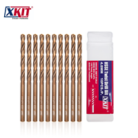 Forets hélicoïdaux en cobalt XKIT M35 entièrement affûtés, à queue droite de 4,8 mm, traités par oxydation, longueur 86 mm