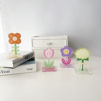 Support de présentation de fleurs en acrylique personnalisé, porte-cartes photo coloré, décoration de table mignonne pour la maison, le bureau, cadeau