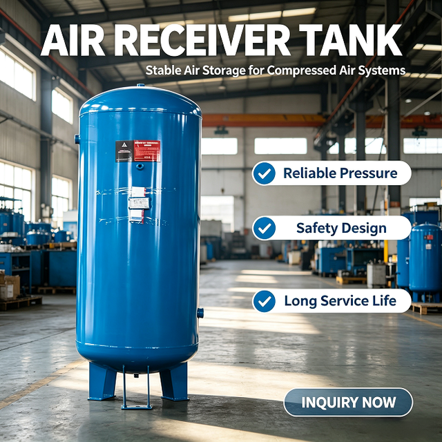 Kaishan Compressed Air Receiver Tank Portable Industrial Air Storage Tank 1000L for Mining Factory Workshop Wholesale Custom