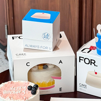 Boîte à gâteau en papier personnalisée avec fenêtre, ensemble d'emballage pour boulangerie, sac isotherme, ruban, kit de vaisselle, pour pâtisserie et confiserie