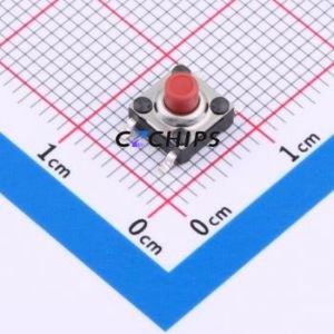 TS-1033S-A2B3-C3D2-R Tactile Switch SMD,6x6mm Switch Single Pole Single Throw Round Button 2.5N Vertical Mount - Product Image 1