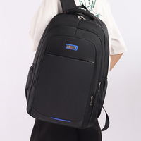 Sac à dos d'école en polyester Oxford personnalisé pas cher avec logo, noir, pour ordinateur portable, avec port USB, fermeture éclair, léger, multifonction, 20-39L