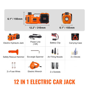 Cric hydraulique pour SUV, MPV, berline, camion, changement de pneus, réparation en garage, pompe gonflable intégrée, lumière LED, clé électrique en caoutchouc - Product Image 6