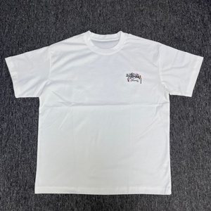 เสื้อยืดคอกลมโอเวอร์ไซส์ผู้ชาย ลายกราฟิกถังขยะวินเทจแบบฮาล์ฟโทนดอทด้านหน้า พิมพ์ลายยางบาร์โค้ดขนาดเล็กด้านหลัง สไตล์เรโทร รับผลิตแบบ OEM ODM - Product Image 2