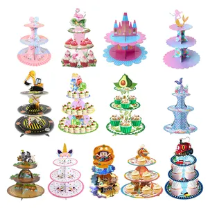 OT ALE ale-soporte para tartas de 3 niveles, conjunto de soporte para tartas de fiesta de boda, suministros de decoración para tartas de cumpleaños