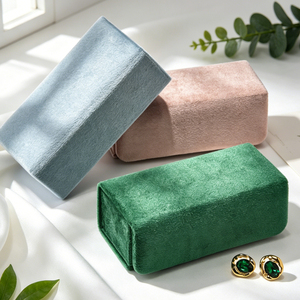 Popular Velvet Pillow Jewelry Box Mini Portable Travel Case for Earrings Rings Wholesale Stock Available - Product Image 3