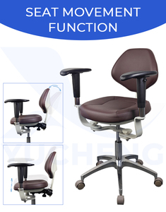 高品質歯科用チェア、歯科用スツール、歯科用顕微鏡用、ダブルスイングアウトアームレスト付き、歯科医院で使用 - Product Image 4