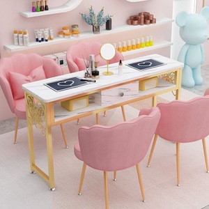 Muebles de Salón de Belleza 2025, Precio Sorpresa Directo de Fábrica, Mesa de Manicura de Madera y Metal, Mesa para Uñas Disponible - Product Image 6