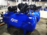Compresseur d'air portable à piston lubrifié refroidi par air SY-V2105 8 bar 7,5 kW 10 CV avec réservoir d'air de 500 L, moteur et pompe, capacité de 3000 L/min