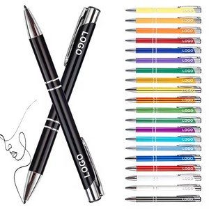 Stylo à bille rotatif en métal gravé au laser promotionnel avec logo personnalisé - Product Image 1