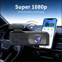 Caméra de tableau de bord DVR 1080P pour voiture avec WiFi, application, vision nocturne, capteur G, surveillance de stationnement et enregistrement en boucle