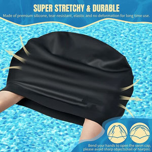 Bonnet de bain en silicone extra large pour femmes, adapté aux cheveux tressés très longs et épais, couverture complète pour les tresses longues - Product Image 3