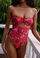 Maillot de bain une pièce sexy pour femme, coupe haute, froncé, en tissu recyclé floral de luxe, personnalisable OEM, en promotion