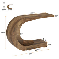 Table console Tribesigns 110 cm style farmhouse, table d'appoint en bois pour entrée, couloir, salon, hall d'entrée, brun vintage
