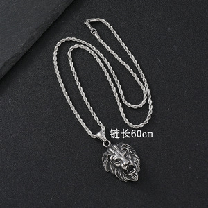 Chaîne en acier inoxydable moulé pour homme, style hip-hop européen et américain, avec tête de <span class=keywords><strong>lion</strong></span> vintage personnalisée et griffes de crâne - Product Image 2