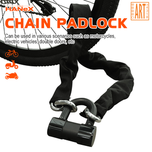 <span class=keywords><strong>Antivol</strong></span> Chaîne de sécurité robuste pour moto et vélo avec cadenas en <span class=keywords><strong>U</strong></span> étanche, anti-corrosion et anti-sawing - Product Image 1