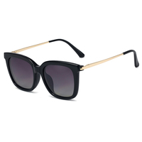 Lunettes de soleil polarisées magnétiques 2-en-1 pour femmes, nouvelle collection 2026, monture carrée transparente anti-lumière bleue, lunettes de mode féminines
