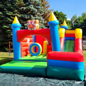 Chateau gonflable commercial kids party bouncer pvc bounce <b>house</b> <b>inflatable</b> tiger bouncy castle with slide - Product Image 1