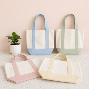 Bolsa de Compras de Lona de Algodón Personalizada al por Mayor con Logotipo Bordado, Reutilizable, Lisa, Pequeña, Mini, Color <span class=keywords><strong>Azul</strong></span> Menta, Rosa, Color Caramelo, para Regalo - Product Image 1