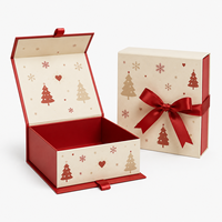 Boîte cadeau magnétique de Noël personnalisée, pliable, en carton rigide avec logo en estampage à chaud pour l'emballage de bonbons