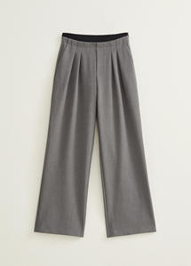 Pantaloni da donna a gamba larga da donna pantaloni larghi 2024 moda Business <span class=keywords><strong>con</strong></span> fascia elastica plissettata dritta lavoro da ufficio pantaloni Casual - Product Image 5