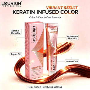 Tinte Permanente para el Cabello con Aceite de Argán y Queratina LOURICH, Coloración Profesional para Salón, Cobertura Total de Canas, Venta al Por Mayor, Marca Privada OEM - Product Image 4