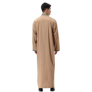 Vendita Calda: Tunica Lunga da Uomo Modesta, Kaftan Arabo Islamico, Abaya Thobe, Camicia Tradizionale per il Ramadan, per Musulmani del Medio Oriente - Product Image 5