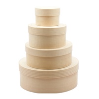 Boîte à gâteau en bois de peuplier ronde personnalisée Vitalucks - Emballage écologique réutilisable certifié LFGB