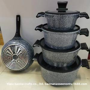Ensemble de Cuisson de Luxe Antiadhésif en Aluminium de 17 Pièces, Casserole à Soupe avec Spirale pour Cuisinière à Gaz, Batterie de Cuisine Haut de Gamme Amovible en Métal Classique - Product Image 5