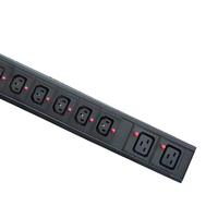 Prise américaine 30A avec compteur PDU en alliage d'aluminium Prise de verrouillage avec prises IEC C13 C19 Capacité de surveillance RS485