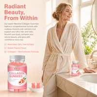 Complément alimentaire en gommes de collagène végétalien pour la croissance des cheveux et l'éclaircissement de la peau, marque privée OEM, avec biotine et vitamines C et E pour les cheveux, la peau et les ongles