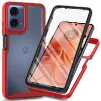 E14 4G/G04/G04s 4G Compatible Antichoc Détachable 2-en-1 PET Screen Film Case PC + TPU Phone Shell