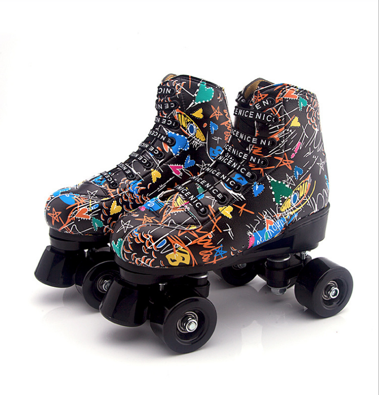 Высококачественные роликовые коньки, четыре колеса, дешевые граффити, модная обувь для катания на роликах