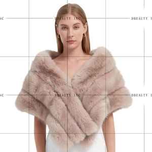 Écharpe en fausse fourrure de luxe pour femmes, en cuir PU, couverture moelleuse d'hiver, enveloppes pour mariage, fête de mariage - Product Image 1