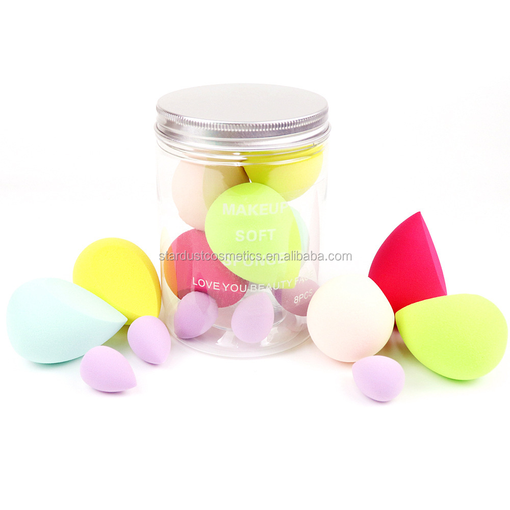 Лидер продаж, косметическая губка для лица, упаковка для макияжа, косметика «Капля воды» 8 в 1 коробке с мини-губкой, губка для макияжа Oem