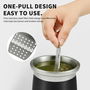 Set per Yerba <span class=keywords><strong>Mate</strong></span> WEVI da 8oz con Isolamento Sottovuoto, Tazza in Acciaio Inox a Doppia Parete, Bombilla Integrata e Filtro Separato per Foglie - Product Image 4