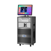 Haut-parleur d'extérieur en bois pour karaoké, danse carrée, audio domestique, sélection de chansons KTV, écran d'affichage, connexion Wi-Fi, amplificateur