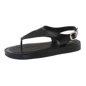 Sandali piatti da donna OEM ODM 2026 con fibbia alla caviglia, in morbida pelle PU, con plateau, infradito leggeri, casual, estivi, da spiaggia e per passeggiate - Product Image 1