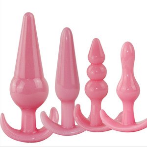4pcs Set Silicone <strong>Anal</strong> Sex Toys Butt Plug <strong>Pink</strong> Black Transparent Cute <strong>Anal</strong> Plug for Women Men <strong>Anal</strong> - Product Image 4