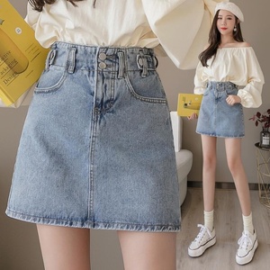 Falda Corta de Mezclilla para Mujer, Estilo Coreano, Cintura Alta, Primavera-Verano 2026, Corte en A, para Estudiantes - Product Image 5