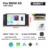 MEKEDE DUDU7 A7870 Car-play Android Auto Car Audio Radio 2K Ecran GPS Navigation DSP Multimedia Player pour BMW X5 E39 1999-2006