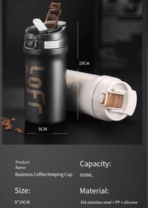 Tasse à café de voyage en acier inoxydable 316 avec couvercle-Tasse de voiture isolée sous vide Thermos portable étanche pour boissons chaudes/froides - Product Image 6