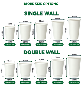 Gobelets à café en papier à paroi simple imprimés sur mesure 7oz 8oz 9oz jetables pour boissons chaudes Vente en gros directe usine Faible MOQ - Product Image 4