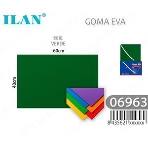 แผ่นโฟมอีวา ILAN ขนาด 60x40 ซม. สีเขียว สำหรับงานฝีมือและงาน DIY - Product Image 1