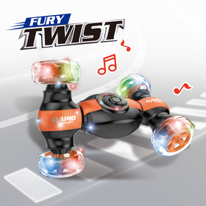 Coche de Control Remoto de 2.4Ghz, Coche de Acrobacias RC, Vehículo Invencible con Giro de 360 Grados, con Luces y Música, Juguete de Coche Giratorio para Niños - Product Image 2