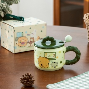 Lelyi haute apparence chat tasse grande capacité <span class=keywords><strong>café</strong></span> eau tasse avec couvercle cuillère mignon dessin animé cadeau tasse en céramique - Product Image 6